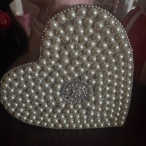 Pearl Heart wood decor perfect for shower bridal party or Valentine’s Day
